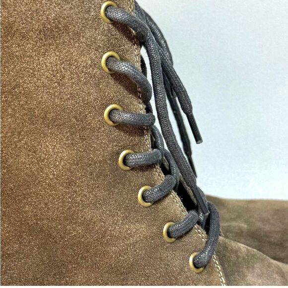 Fly London Olive Brown Suede Leather Lace-Up Combat Ankle Boots - Picture 8 of 10